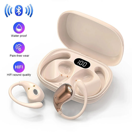 Tws esportes fones de ouvido bluetooth 5.4 alta fidelidade baixo sem fio led toque mãos-livres fone de ouvido com cancelamento de ruído à prova dwaterproof água